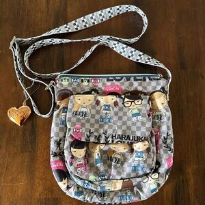 Harajuku Lovers Skater Girl CrossBody Purse Y2K Vintage Heart Charm Spring Skate